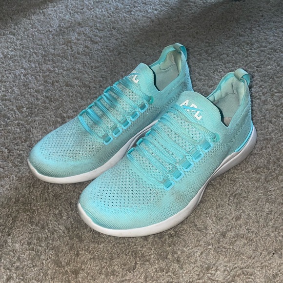 APL 7.5 Bahama Blue Metallic Silver White Techloom Breeze Sneakers - Picture 2 of 3